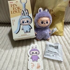 “?” Pin For Love Series (A-M) purple color.Labubu.New. Box opened to verify.